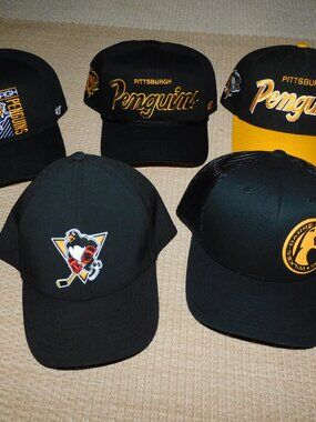 PITTSBURGH PENGUINS + WBS PENS hat / cap - wholesale bundle lot of 5